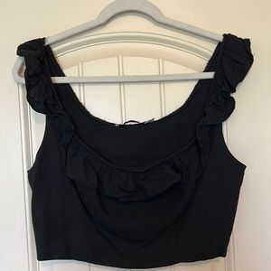 Just Fab structured ruffle crop top